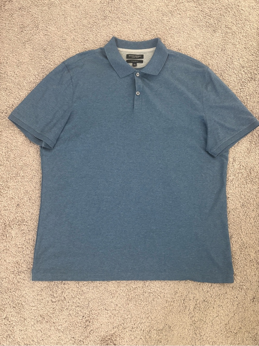 Banana Republic Men's Heathered Blue Polo Shirt